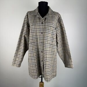 Vintage Woolrich Women’s Wool Houndstooth Plaid Oversized Jacket Shacket - Small